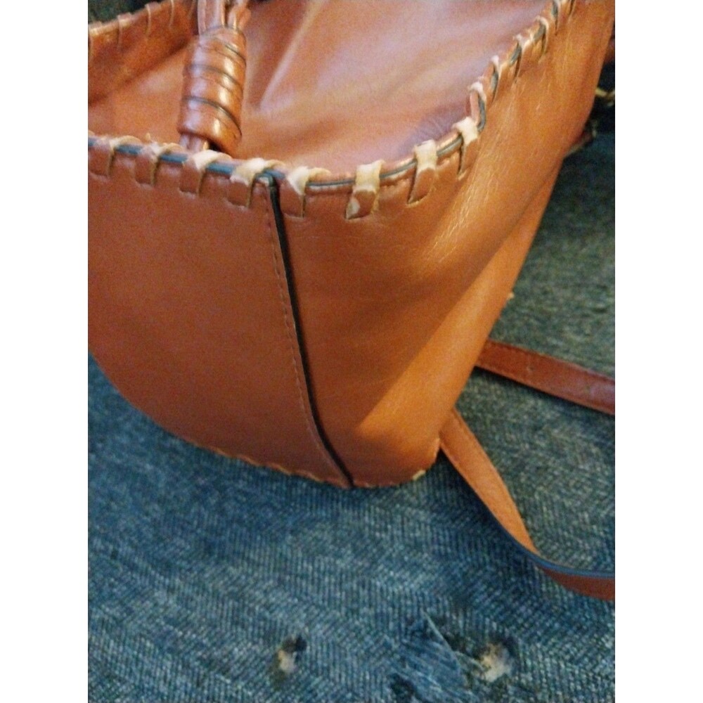 Universal Thread Brown Drawstring Crossbody Bag Bucket Purse Faux Leather Small - Picture 8 of 12